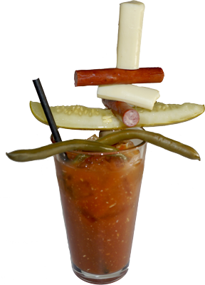 Bloody Mary with lots of fixings